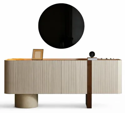 Produktbild von Stilvolle Konsole mit runden Spiegel und minimalistischer Optik