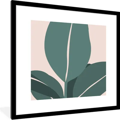 Produktbild von MuchoWow® Gerahmtes Poster Sommer - Blätter - Abstrakt 40x40 cm - Poster mit Schwarzem Bilderrahmen Wandposter Rahmen Foto Bilder - Poster - Plakat im Rahmen