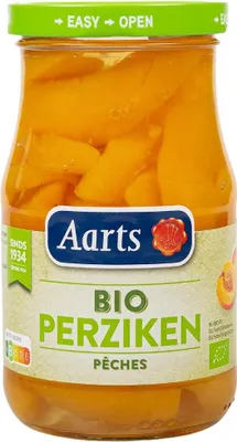 BRZOSKWINIE PLASTRY W LEKKIM SYROPIE BIO 350 g (190 g) (SŁOIK) - AARTS