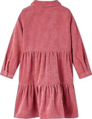 Produktbild von vidaXL Kinderkleid mit Langen Ärmeln Cord Altrosa 128
