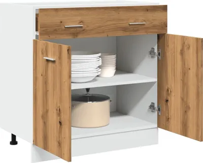 Produktbild von "2026 Promotion" Buffetschrank Küche, SchubUnterschrank, Lyon Artisan-Eiche 80x46x81,5 cm Holzwerkstoff - Mehrzweckschrank CC31631