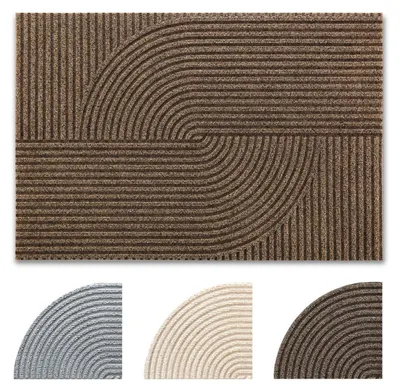 Zdjęcie produktu dla Mata podłogowa 60x90 cm, antypoślizgowa, można prać w pralce, do użytku wewnątrz i na zewnątrz, kolor: beżowy (Kamel)