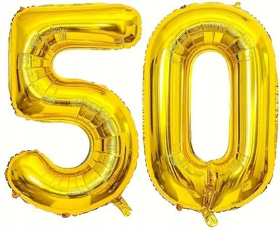 Produktbild von Ballons - Zum 50 Geburtstag - Goldfarbene Folienzahlen - Groß - 92 cm - Dekorationsset - Party