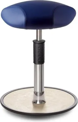 Produktbild von Sitz- Stehhocker Free Regular Triangel Boxmark Leder blau Chrom /cremeweiß.
