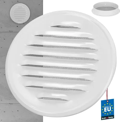 Produktbild von KOTARBAU® Lüftungsgitter Rund Abluftgitter mit Flansch Weiß ⌀ 150 mm