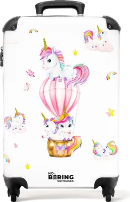 Produktbild von NoBoringSuitcases.com® - Kindertrolley Mädchen - Koffer Einhorn - 55x35x25Handgepäck Koffer 55x35x20 cm, 36L,