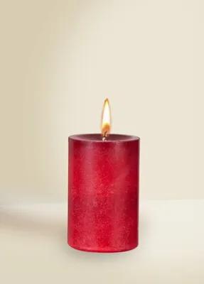 Produktbild von Gegossene Stumpenkerzen Selbstlöschend Dunkelrot 90 x Ø 60 mm, 1 Stück, durchgefärbte Kerze für den Adventskranz