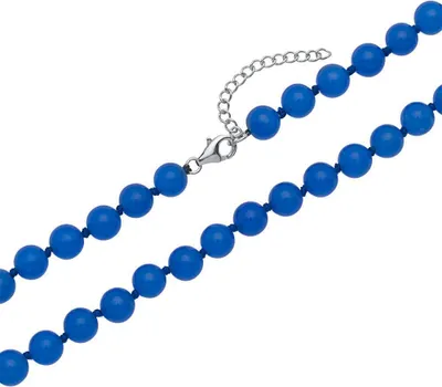 Produktbild von Unique Perlenkette aus blau-gefärbter Jade PN0015