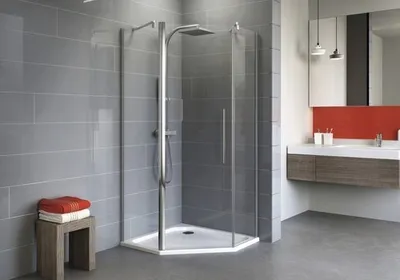 Produktbild von Fünfeckdusche Schulte Alexa Style 2.0 90x90 cm Klarglas Profilfarbe chrom