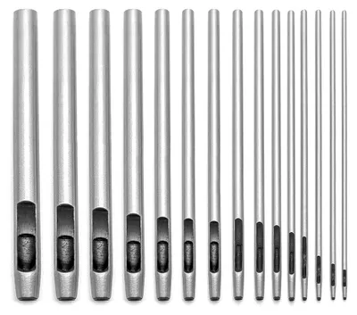 Imagen del producto de Juego de perforadoras para ojales, de 15 piezas, de 0,5 a 6 mm, para cuero y tejidos