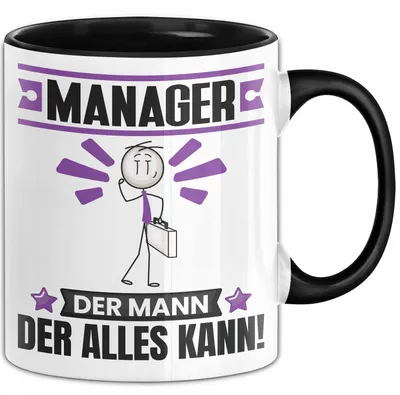 Produktbild von Manager Tasse Geschenk für Manager Der Mann Der Alles Kann Geschenkidee zum Geburtstag (Schwarz)