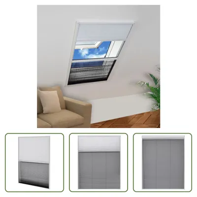 Produktbild von The Living Store Insektenschutz-Plissee für Fenster Jalousie Aluminium 80x100 cm