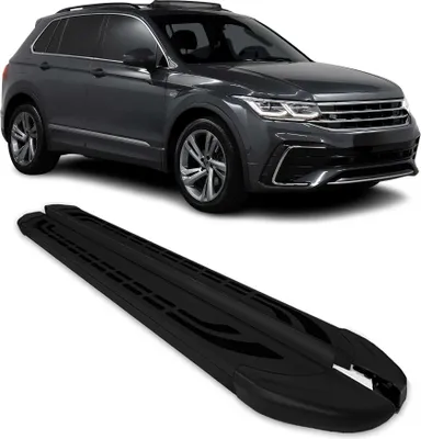 Image de Marchepieds Latéraux pédale pour VW Tiguan II 2016-2023 Aluminium Noir 2Pcs