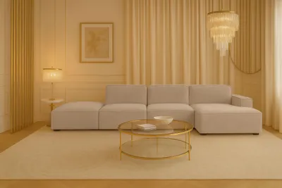 Produktbild von Kaiser Möbel Ecksofa Cursal L-Form + Hocker, Stoff Salvador, Beige, Rechts