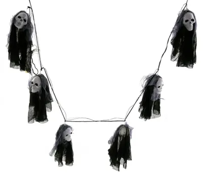 Produktbild von Halloween Dekoration - Lichterkette 6 Geister (1,80m) Lampinion Girlande Deko