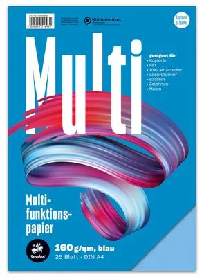 Produktbild von Staufen Multifunktionspapier 25 Blatt 160g/m² blau DIN A4