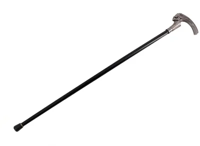 Produktbild von Gehstock Wanderstock Spazierstock Alu Metall Totenkopf Halloween Karneval Silber