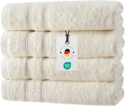 Produktbild von Handtücher 50x100 cm im 4er Set - 450g/m2, Handtuch Natur