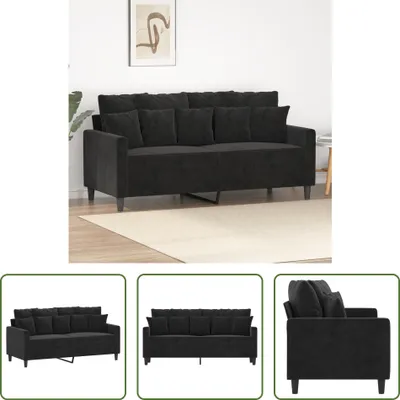 Produktbild von The Living Store 2-Sitzer-Sofa Schwarz 140 cm Samt