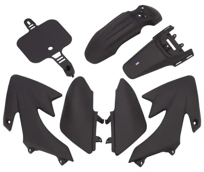 Produktbild von Verkleidungs SET Schwarz matt Typ 1 Pit Bike Dirt Bike HMParts