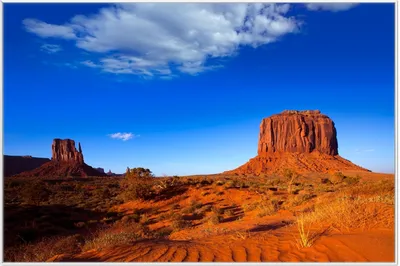 Produktbild von Wallario Wandbild Monument Valley am Abend I, Größe: 61 x 91,50 cm, Poster mit weißem Aluminiumrahmen