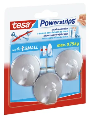 Produktbild von TESA 57578-00000, Universalhaken, Chrom, Kunststoff, 1 kg, 3 Stück(e), Sichtverpackung