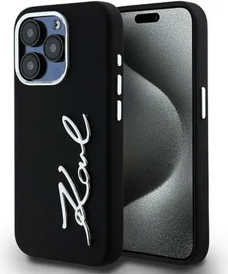 Immagine prodotto di Etui Karl Lagerfeld Silicone Metal       Script Logo Do Iphone 15 Pro Max Czarny