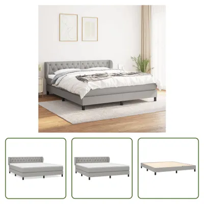 Produktbild von The Living Store Boxspringbett mit Matratze Hellgrau 160x200 cm Stoff
