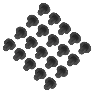 T-förmige Silikonstopfen, 36 Stück, Ø 7 mm, schwarz, 13,5 mm