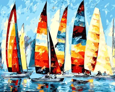 Malen nach Zahlen Segelboot Set 40x50 cm für Erwachsene