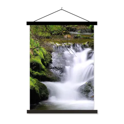 Produktbild von MuchoWow® Textilposter Wasser - Natur - Wasserfall 40x53 cm mit schwarzem Rahmen - Abbildung