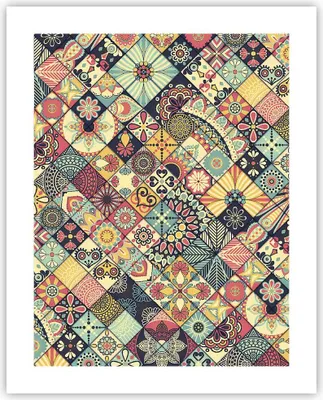 Produktbild von Poster - Poster ohne Rahmen - Blumen Mosaik - 40x50 cm - Wand Bild - Wanddeko - Wandbilder - Kunstposter - Wandposter - Bilder - Kunstdruck - Wanddekoration - Wandbild - P2XPA40x50-3815