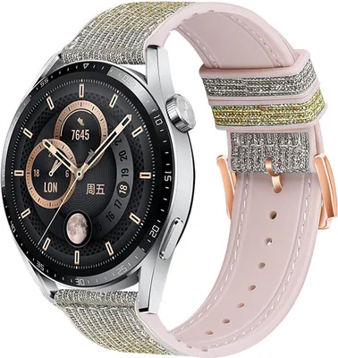 Produktbild von BStrap Glitter Armband für Xiaomi Amazfit Bip, silver yellow