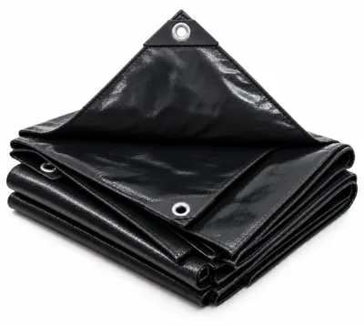 Imagen del producto de Relaxdays, lona de protección rectangular, tela de 3 x 4 metros, 200 g/m², para jardín, construcción, impermeable, resistente a los rayos UV, de polietileno (PE), color negro, Imagen generada por IA