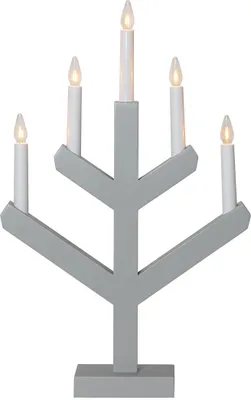 Immagine prodotto di Candeliere Vinga legno grigio 5 candele LED E10 H 50cm L 32cm