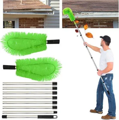 Image de Brosse de nettoyage télescopique en acier inoxydable, extensible jusqu'à 310 cm