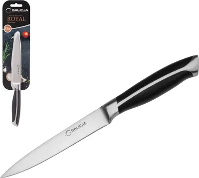 Image de Couteau de cuisine universel pour hacher, 12 cm, acier inoxydable ROYAL, noir
