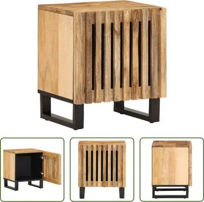 Produktbild von The Living Store Nachttisch 40x34x46 cm Raues Mangoholz