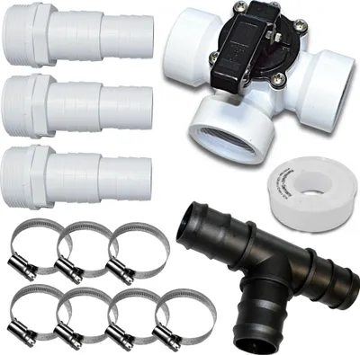 Produktbild von Bypass Set 13-teilig mit 3-Wegehahn VA-Schellen usw. / Kit Pool Solarheizung Kollektor für Ø 38 Schlauch