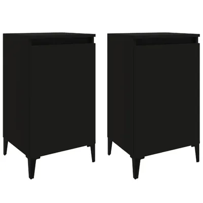 Produktbild von Nachttische 2 Stk. Schwarz 40x35x70 cm Holzwerkstoff