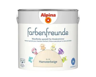 Produktbild von Alpina Farbenfreunde für Kinderzimmer, Wandfarbe 2,5 L Farbwahl, Farbe:Hamsterbeige