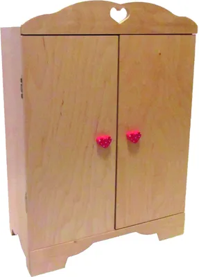 Produktbild von Puppenschrank natur oder rosa aus Holz