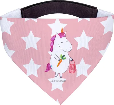 Produktbild von Mr. & Mrs. Panda Bandana Einhorn Vegan - Rot Pastell - Geschenk, Unicorn, Rohkost, Veganismus, Veganer, Hunde Halstuch, Dreieckstuch, Gesund essen, Leben, für Hund