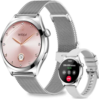 Produktbild von Smartwatch Damen 1,27" Rund Fitnessuhr mit Telefonfunktion, 120+ Sportmodi, Pulsuhr, Schlafmonitor, Schrittzähler, IP68 Wasserdicht für iOS Android