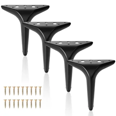 Productafbeelding van Set van 4 Zwarte Meubelpoten van Metaal, 15 cm Hoog