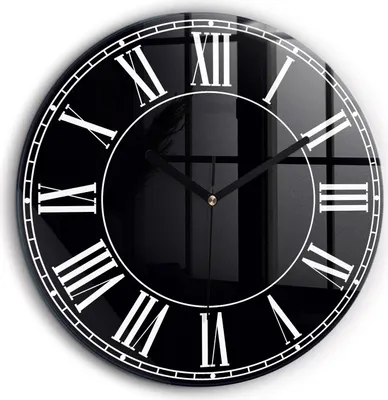 Produktbild von Wallfluent Wanduhr Große Runde – Stilles Quarzuhrwerk - Uhr Dekoration Wohnzimmer Schlafzimmer Küche - schwarze Zeiger - 60 cm - Schwarze römische Ziffern
