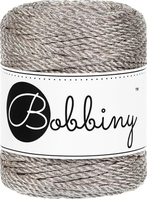 Image de Bobbiny 3PLY Macramé Rope 3 mm 50 m Metallic Platinum Cordon