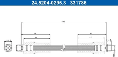 Produktbild von ATE 24.5204-0295.3 Bremsschlauch Vorne für VW PASSAT Variant (3B6) PASSAT Variant (3B5) für AUDI A4 Limousine (8D2, B5) A4 Avant (8D5, B5) A6 Avant