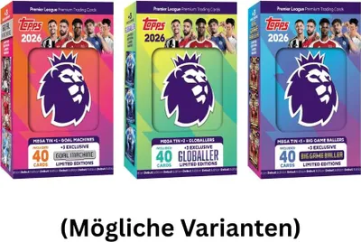 Imagen del producto de Caja de lanzamiento de la temporada 2025/26 de la Premier League – 40 cartas coleccionables, incluyendo 3 cartas exclusivas de edición limitada (1 caja al azar). Heartforcards® – Protección para el envío