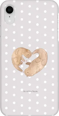 Produktbild von Mr. & Mrs. Panda Iphone XR Handyhülle Otter Herz - Grau Pastell - Geschenk, Premium Kunststoff, Handy Case, Hochzeitstag, Liebe